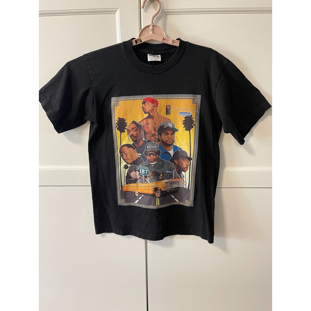 Pro Athletic West Coast Hip Hop Legends Graphic T-Shirt Black Tupac Snoop Eazy-E